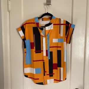 Graphic button up shirt